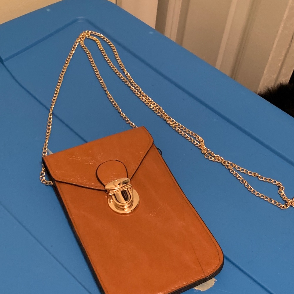 Slim brown leather purse